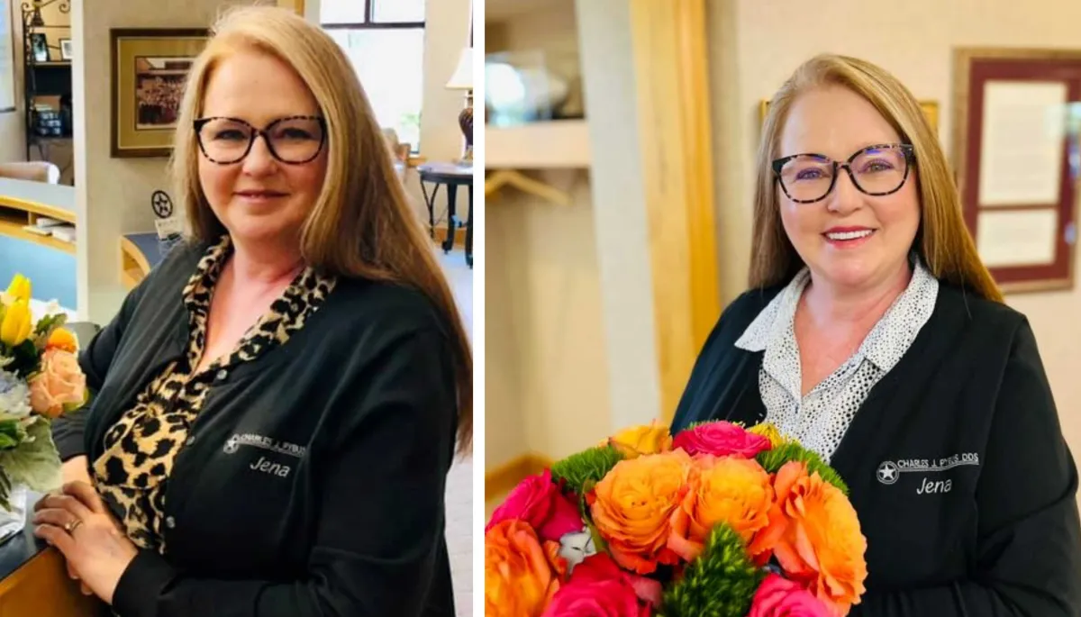 Before and after smile transformation case 35 at Pybus Dental in Amarillo, TX
